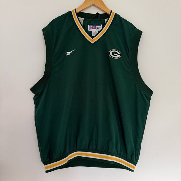VINTAGE 1990s GREEN BAY PACKERS REEBOK PRO LINE WINDBREAKER XL - Picture 1 of 6